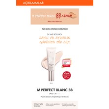 Aydınlatıcı&Ton Eşitleyici Çok Fonksiyonlu BB Krem M Perfect Blanc BB Cream SPF50+/PA++++ 19/Rosy