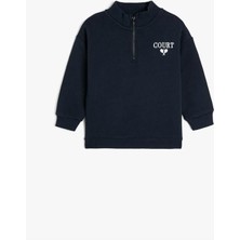 Koton 5WKB10401TK 709 Lacıvert Erkek Cocuk Jersey Sweatshırt