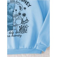 Afro Giyim Kadın As Sweet As Honey Baskılı Oversize Kapşonlu Sweatshirt