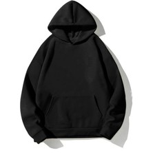 Afro Giyim  Oversize Düz Renk Baskısız Sweatshirt Hoodie