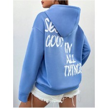 Afro Giyim  Ön Arka See Good All In Baskılı Oversize Hoodie