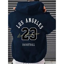 Afro Giyim  Losangeles 23 Basketball Baskılı Oversize Hoodie