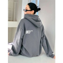 Afro Giyim  Cherish Time Sırt Baskılı Oversize  Sweatshirt