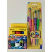 Nova Color Akrilik Boya 6 Renk 17 ml ve Cem Fırça Seti 4lü