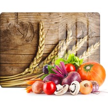 Decovetro Cam Kesme Tahtası ve Sunum Tablası Başak Desenli