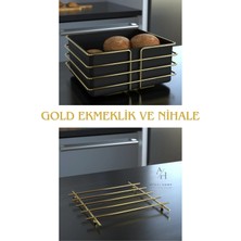 Atacı Lüx Paslanmaz Gold Altın Ekmek Sepeti ve Nihale Ekmeklik 2'li Set