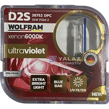 Wolfram 12V-24V Xenon Ampul D2S 35W 6000K Ekstra Parlak Işık Germany (2 Ad)