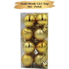 Kidspartim Yılbaşı Top Süs 3 cm Mat Parlak Gold 16LI