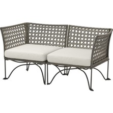 Hobiurun 2'li bahçe kanepesi, koyu gri, 146x73 cm, frösön-duvholmen bej, oturma minderi