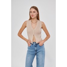Fitilli Yelek Kadın Bluz Y3107