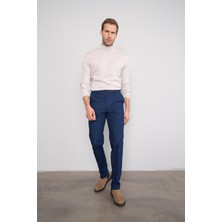Çetinkaya Chester Polo 9352 Geniş Paça Regular Tencel Koyu Mavi Pantolon