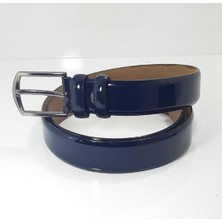 Fiyra 3093 Lacivert Rugan Üst Sınıf  Deri 3,5cm Erkek Kemer