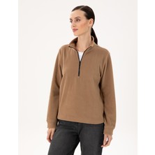 Pierre Cardin Kadın Camel Oversize Polar Sweatshirt 50300846-VR015