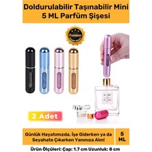 Özel Parfüm Şişesinden Doldurulabilir Taşınabilir Çanta Içi Mini Cep Parfüm Şişesi 5 ml x 2 Adet