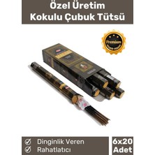 Özel Üretim Dinginlik Veren Meditasyon Çakra Enerji Rahatlatıcı Kokulu Çubuk Tütsü 6 x 20 Adet