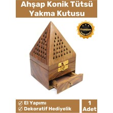 Premium Seri Taşınabilir El Yapımı Ahşap Dekoratif Konik Tütsü Yakma Kutusu