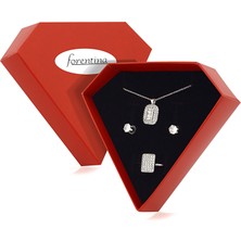 Forentina Zirkon Taşlı Kolye Küpe Yüzük Takı Seti PS2512