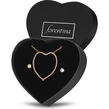 Forentina Kalp Kolye Küpe Takı Seti PS2395