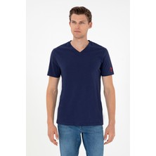 U.S. Polo Assn. Erkek Regular Fit V Yaka Lacivert Basic Tişört 50284632-VR033