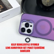 Dexmon iPhone 15 Pro Kılıf + Lens Koruyucu Set Magsafe Şarj ve Stant Özellikli Mat Hologram Renkli