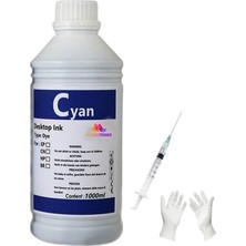 Tecprint  Hp GT5820-GT51 1 Litre Mavi Muadil Mürekkep+Enjektör+Eldiven