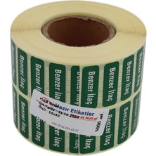 Benzer Ilaç Etiketi 30MM x 10MM 5000 Adet Kuşe Rulo Etiket