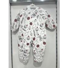 Uğurböceğiçocuk Elyaflı ve Fermuarlı  Şeker Dondurma Desenli Kışlık Çocuk Uyku Tulumu Unisex