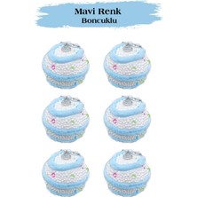 Kidspartim Yılbaşı Top Süs 5 cm Mavi Renkli Boncuklu 6 Lı