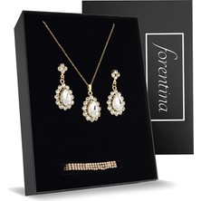 Forentina Altın Kaplama Kolye Küpe Bileklik Hediye Set PS2318