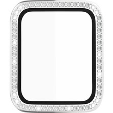 Habilis Apple Watch 9/8/se/7/6/5/4/3/2/1 Seri 45MM 44MM 42MM 41MM 40MM 38MM Uyumlu Parlak Taş Işlemeli Şık Işıltılı Renkli Kasa Ekran Koruyucu