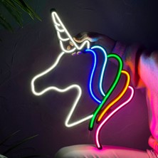 Tol Camp Unicorn Neon Duvar Dekoru - Modern ve Şık Metal Üzerine Neon Duvar Süsü, 40 cm x 49 cm