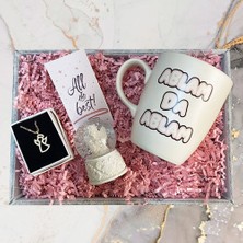 Regalo Ablaya Hediye Seti Melek Temalı Mat Oval Kupa, Kar Küresi ve Kolye ile Özel Tasarım