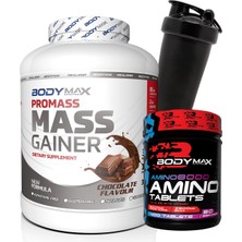 Bodymax Promass Mass Gainer 3600 gr Çikolata Aromalı + Amino Asit 400 Tablet + Shaker