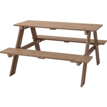 Hobiurun Çocuk piknik masası, gri-kahverengi, 92x89x49 cm