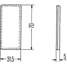 Hella Reflektör Dikdörtgen Sarı (Yapışkanlı) (70*31.5 Mm)