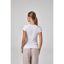 Relactive Kadın Kısa Kollu Sıfır Yaka Body T-Shirt Fit Kalıp