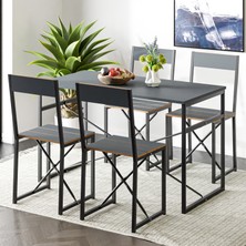 Eportatif Atlantik Mutfak Masası Yemek Masası Takımı Füme 1531