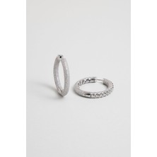 So CHIC Gecenin Yıldızı 18 Ayar Beyaz Altın Kaplama Gümüş Halka Küpe