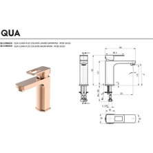 Qua Granite Clara Plus Lavabo Bataryası - Rose Gold