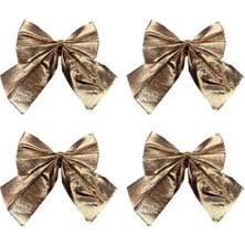 Kidspartim Yılbaşı Fiyonk Saten Parlak Rose Gold 10 cm 4 Parça