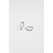 So CHIC Zarif Işıltı 18 Ayar Beyaz Altın Kaplama Gümüş Halka Küpe