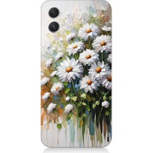 Teknomeg Samsung Galaxy A04 Uyumlu Papatya Buketi  Desenli Silikon Kılıf