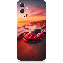 Teknomeg Samsung Galaxy A04 Uyumlu Hızlı Kırmızı  Desenli Silikon Kılıf