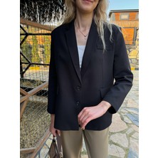 Monanora Oversize Yanları Açık Özel Kesim Blazer Ceket