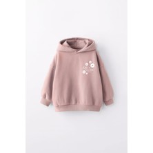 Miniko Kids Kız Çocuk Lifes Garden Baskılı Kapüşonlu Manşetli Sweatshirt