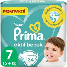 Prima Bebek Bezi Aktif Bebek Fırsat Paket 7 Beden 34 Adet