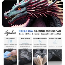 İlyuka 90X40 Ejderha Xxl Büyük Boy Ilyuka MP329040 Gaming Mousepad Dikişli Kenar Kaymaz Taban 90X40CM