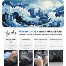 İlyuka 90X40 Ocean Storm Xxl Büyük Boy Ilyuka MP149040 Gaming Mousepad Dikişli Kenar Kaymaz Taban 90X40CM