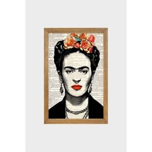 Lioncraft Ressam Frida Kahlo  Tablo, Çerçeveli Cam Tablo 30 x 45 cm