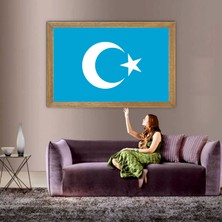 Lioncraft Göktürk Devleti Bayrağı Tablo, Çerçeveli Cam Tablo 30 x 45 cm